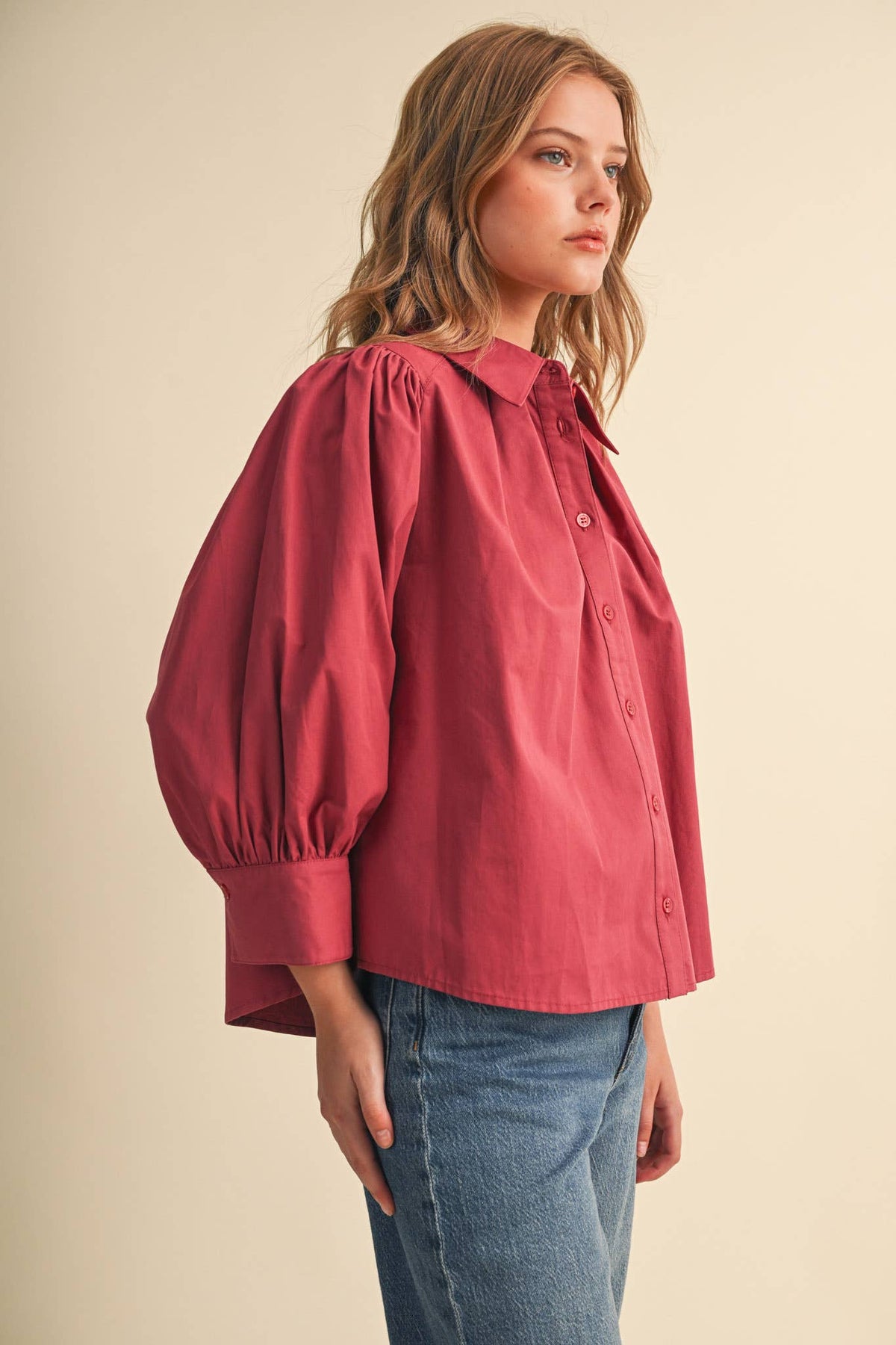 The Berry Button Down Top