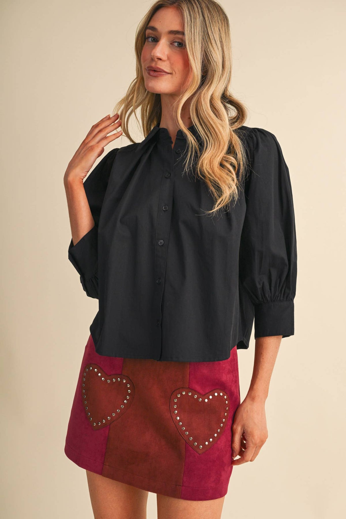 The Berry Button Down Top