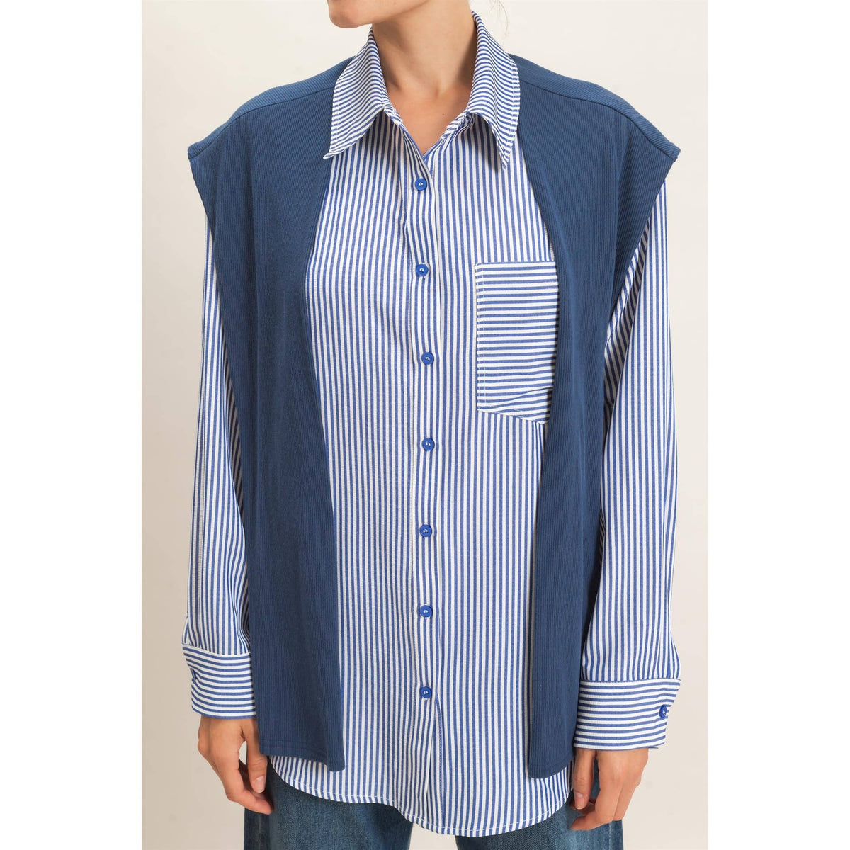 The Preppy Feaux Sweater Top
