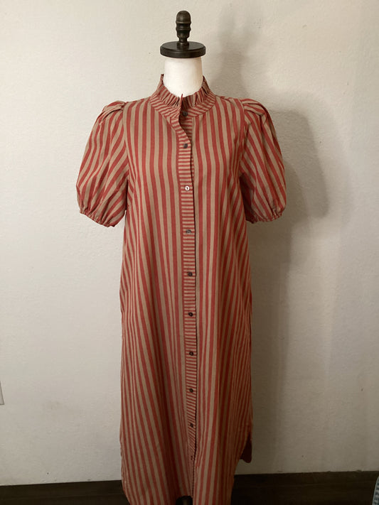 Holly Puff Sleeve Striped Maxi Dress