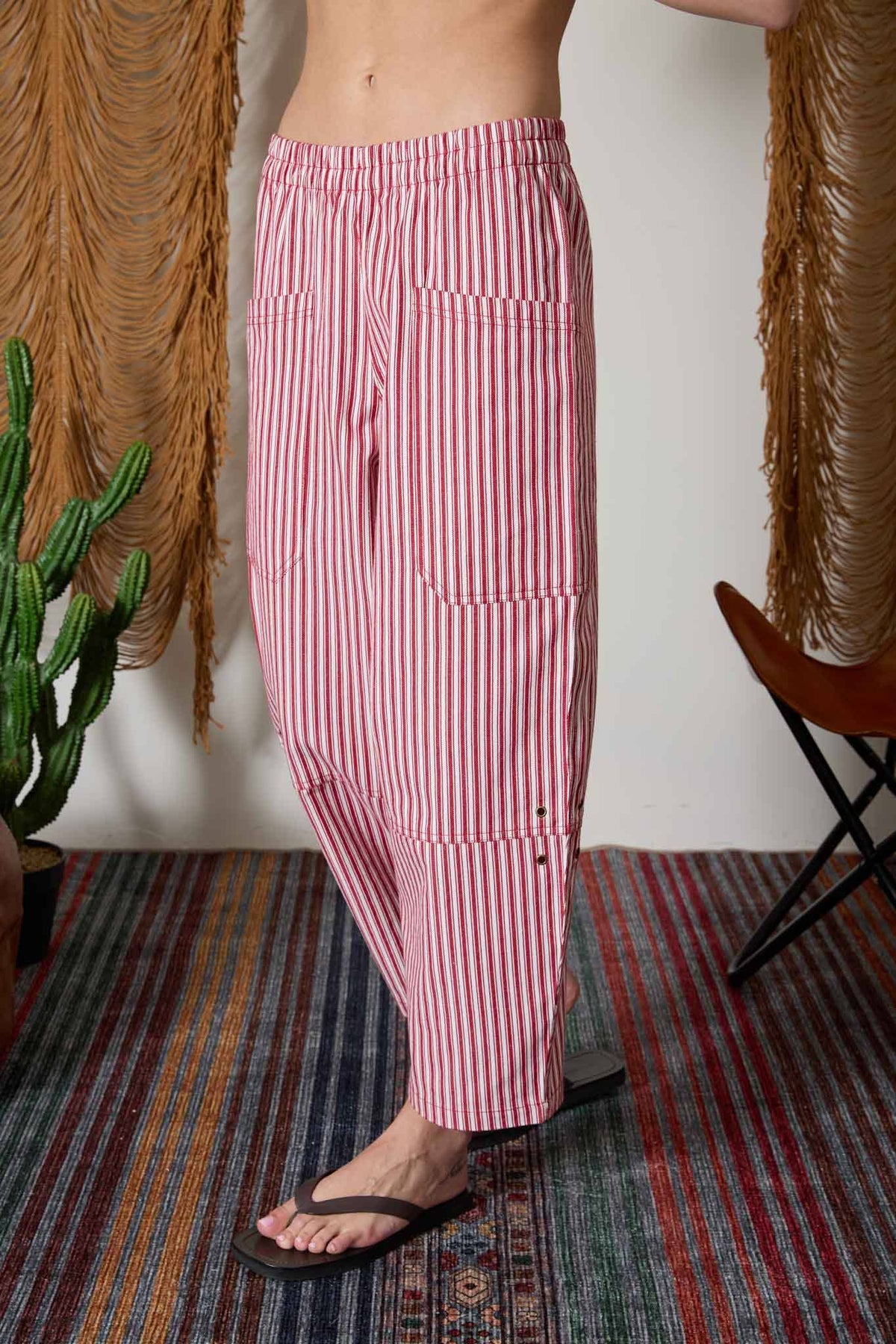 The Soda Shop Red/White Striped Pant