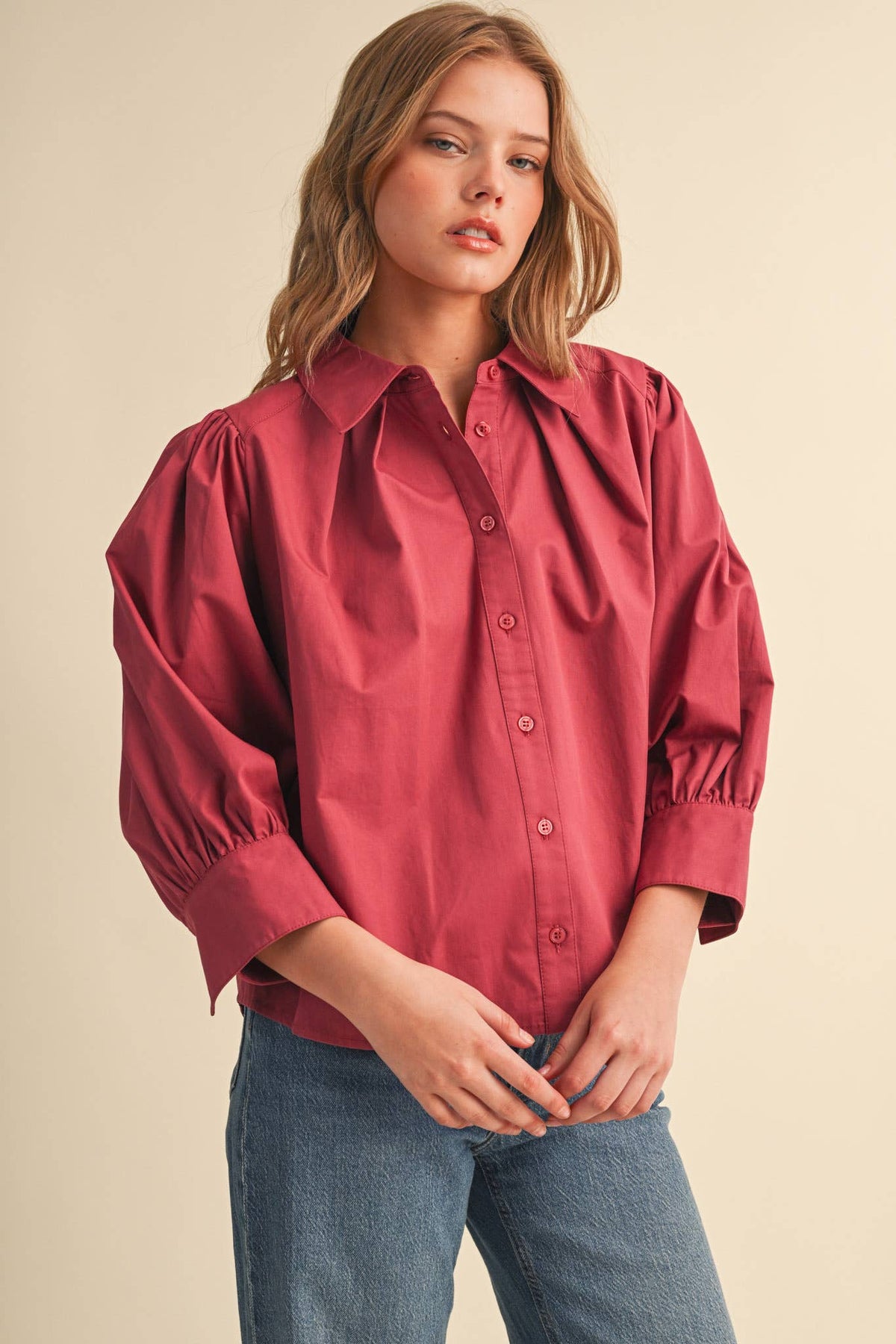 The Berry Button Down Top