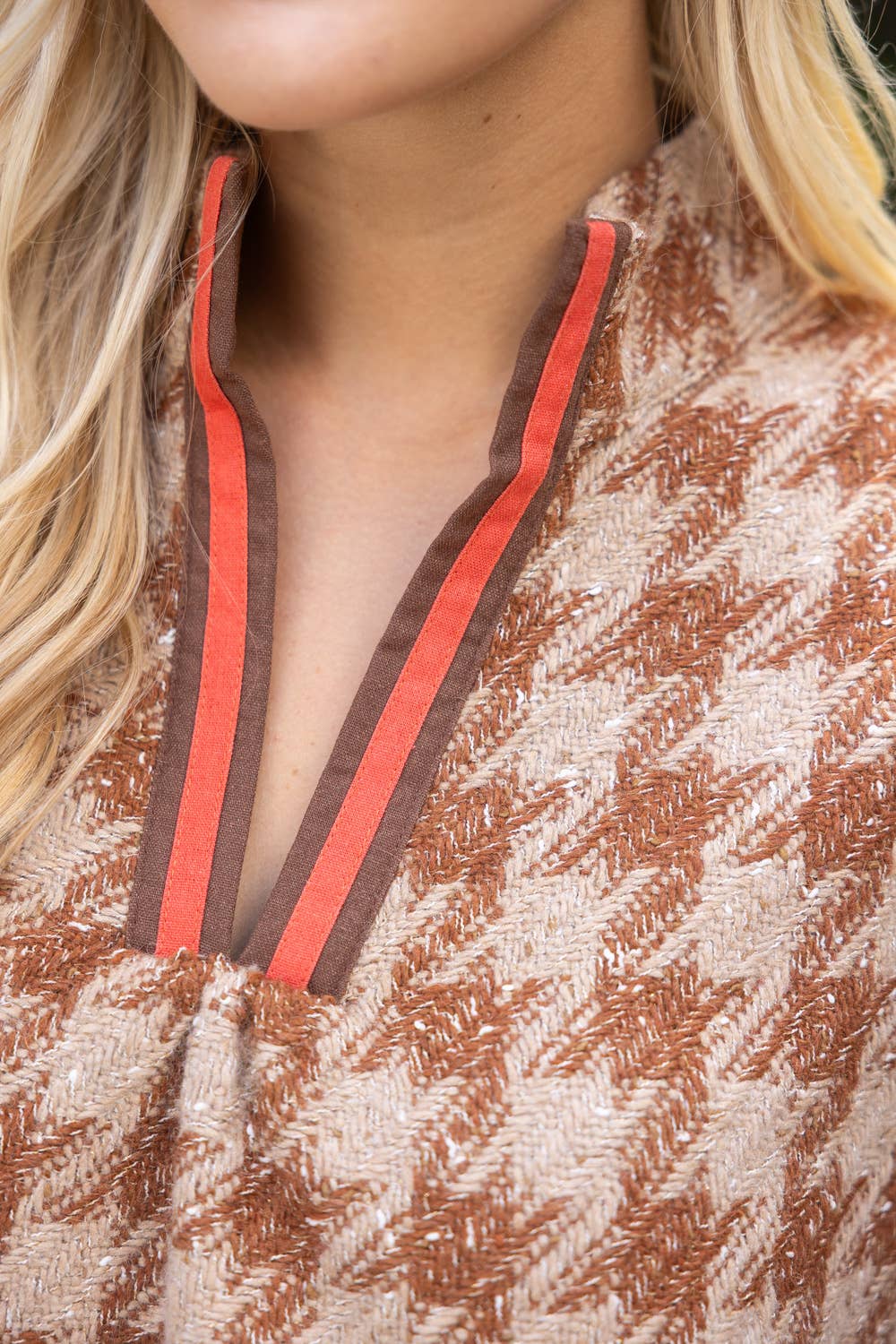 Rachel Houndstooth Tweed Top