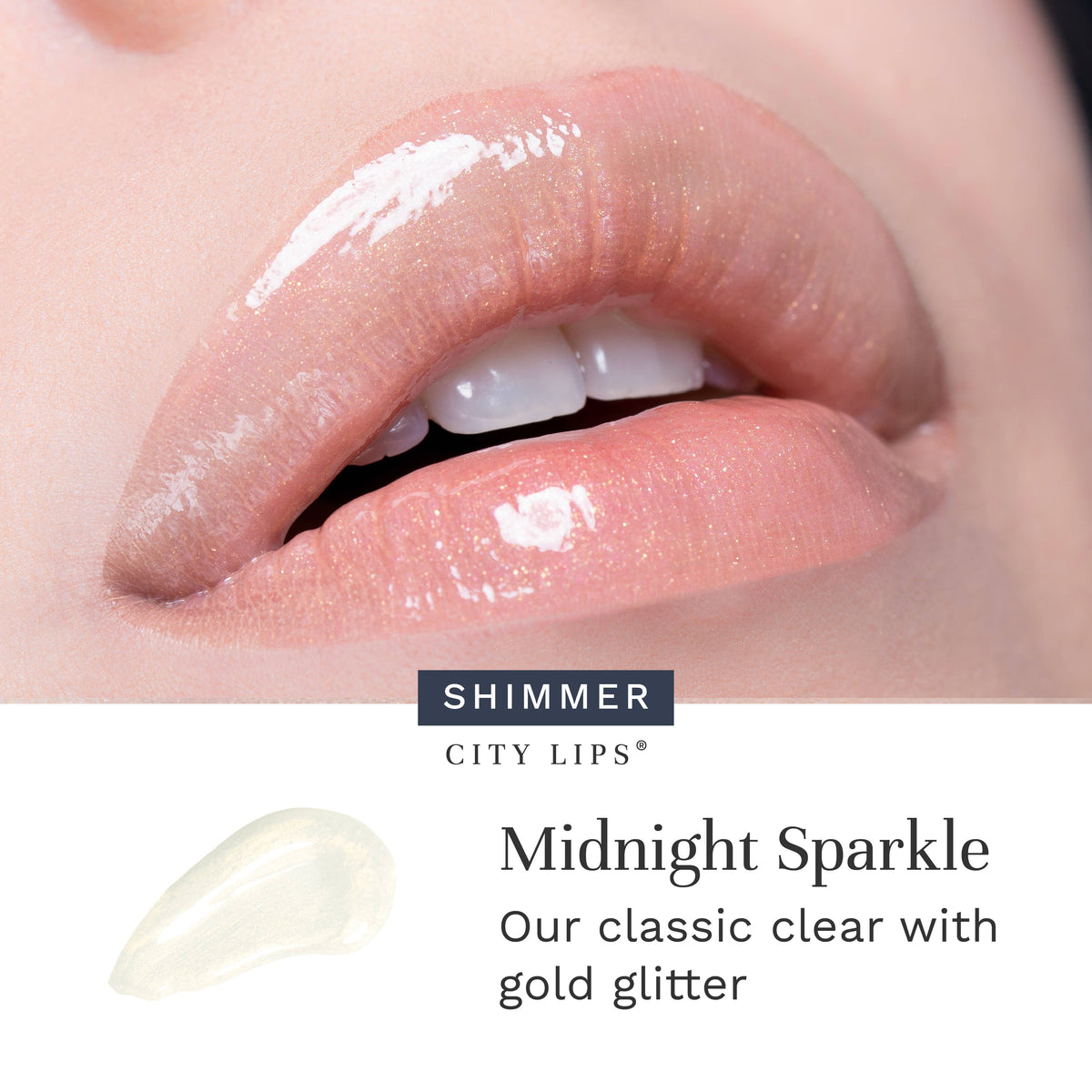 City Lips®- Plumping Lip Gloss-Midnight Sparkle Gold Glitter
