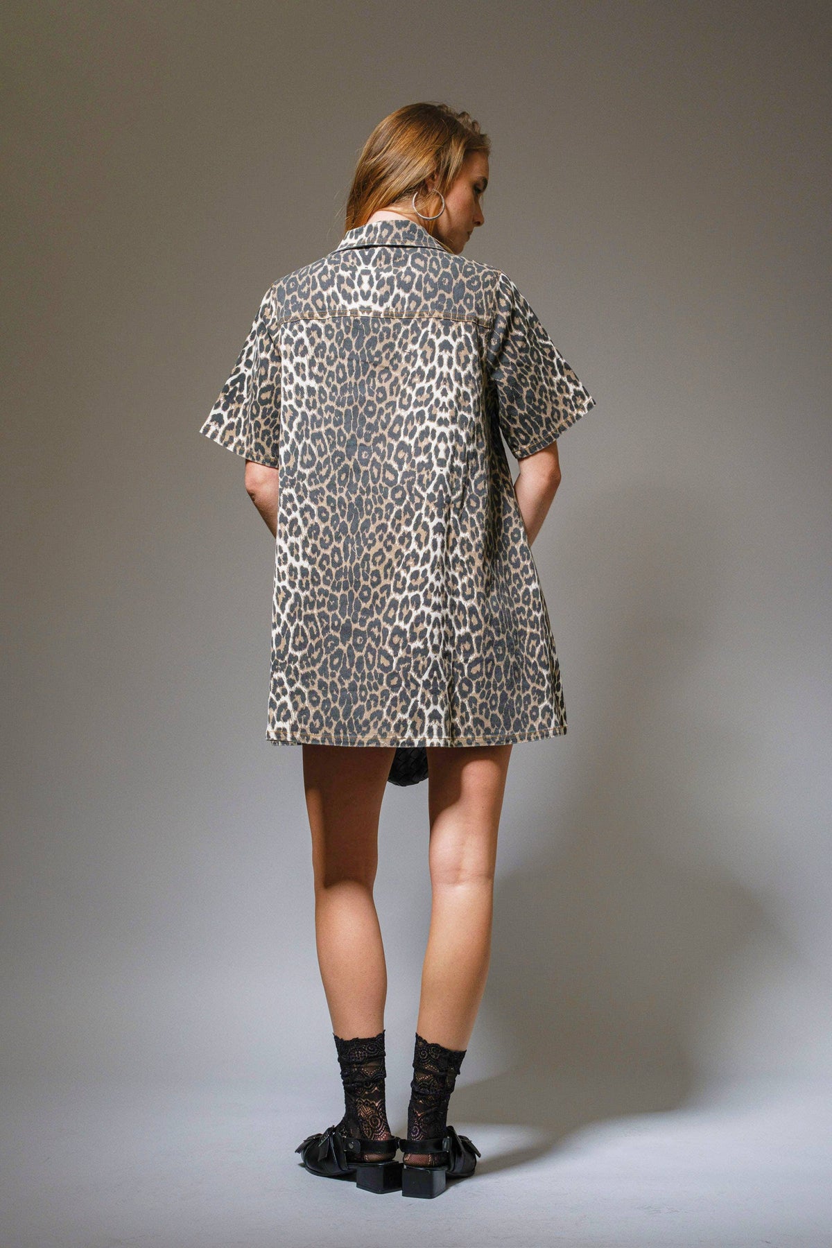 The Laura Leopard Denim Dress