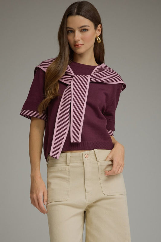 Poppy Preppy Sweater Maroon