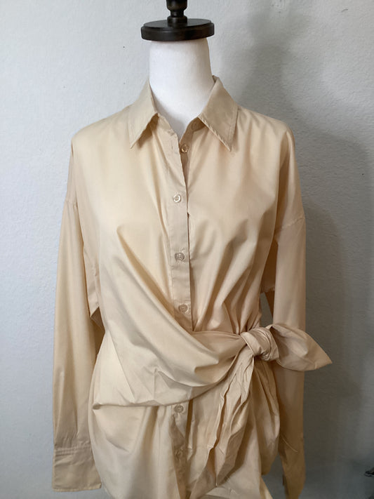 Button Down with Tie Waist