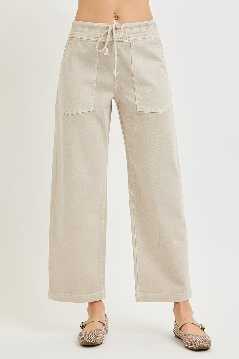 Slouchy Crop Baggy Jean (Almond)