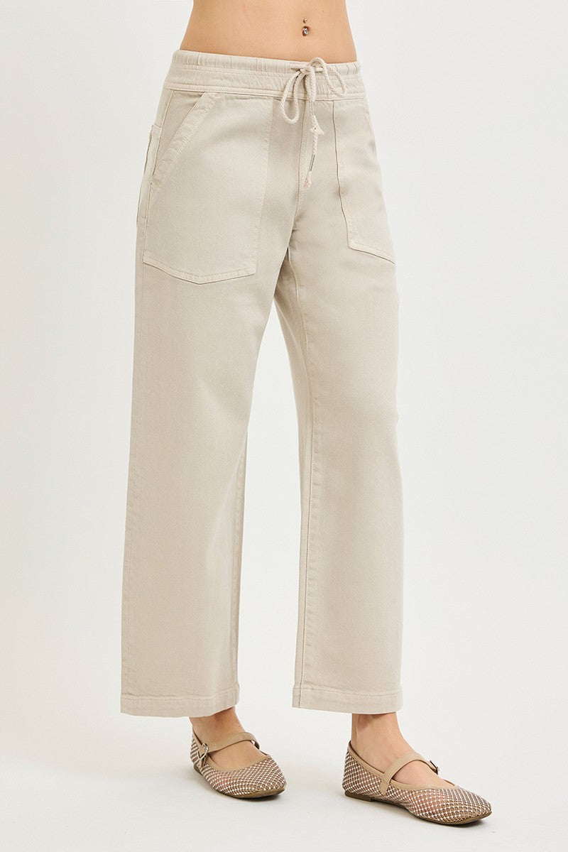 Slouchy Crop Baggy Jean (Almond)
