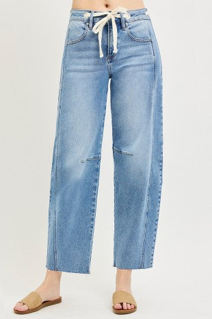 Slouchy Crop Baggy Patch Pockets Jean