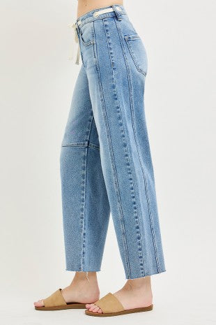Slouchy Crop Baggy Patch Pockets Jean