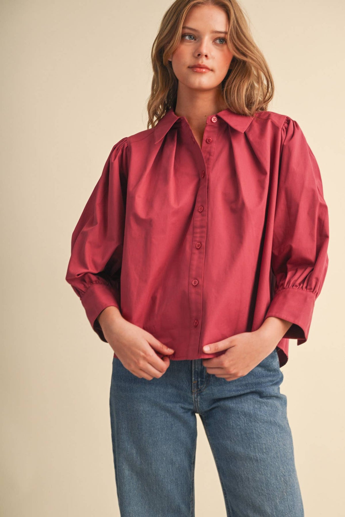 The Berry Button Down Top