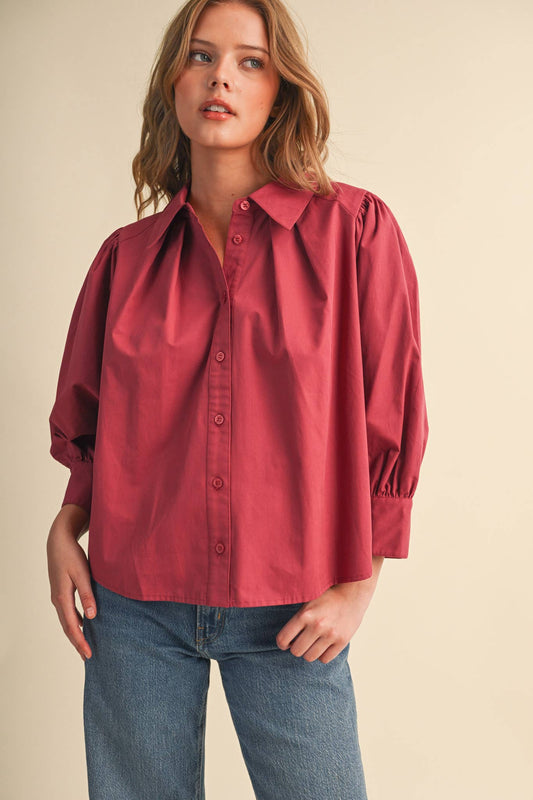 The Berry Button Down Top